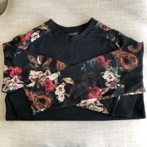 Floral long sleeve crew
